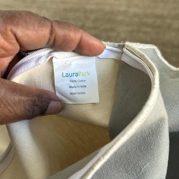 Laura Park Cotton Throw Pillow Cover 22”x22” - Picture 5 of 5